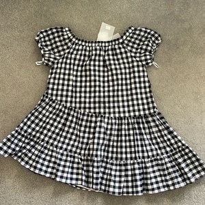 Gingham Print Sabo Skirt Dress